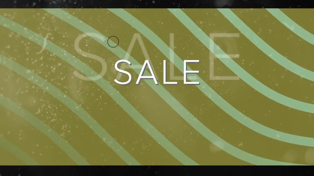 파란색 녹색 선 위에 반 ⁇ 이는 원과 함께  ⁇ 색으로 판매 텍스트의 애니메이션