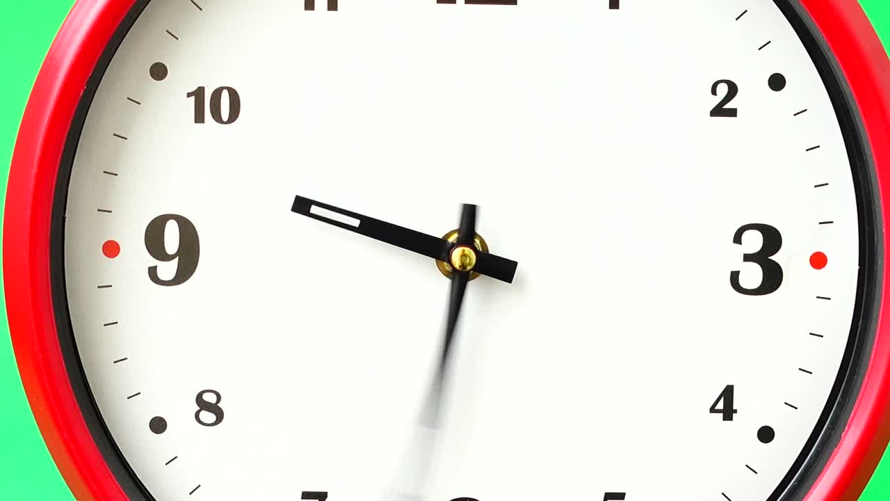 Shooting of hours. Time lapse. Shooting on a green background