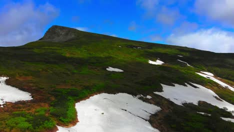 daisetsuzan national park drone flight with cloudy sky