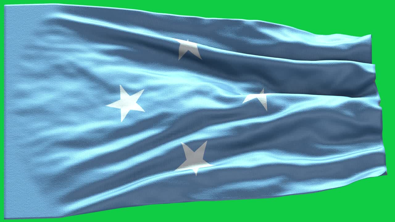 4k Highly Detailed Flag Of Micronesia Federated States Of - Micronesia Federated States Of Flag High Detail - National flag Micronesia Federated States Of wave Pattern loopable Elements