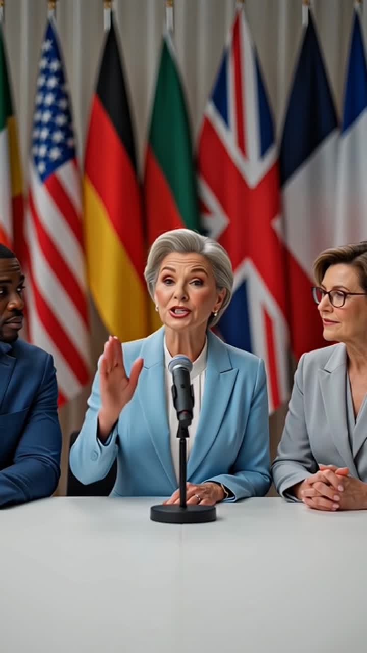 Världsledare diskuterar viktiga frågor vid ett internationellt toppmöte
