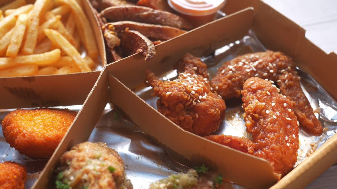 김 고기, 감자 김, 그리고 박스 안의 보