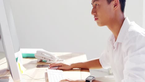 a man working on computer