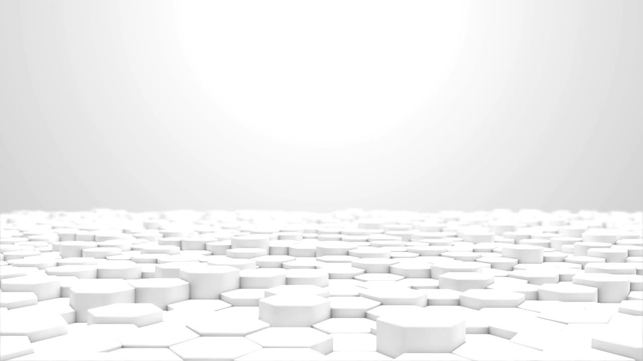renderização 3d de hexágono padrão de grade branca tecnologia de loop de fundo