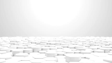 tecnología de bucle de fondo de patrón de cuadrícula blanca de renderización hexagonal en 3d