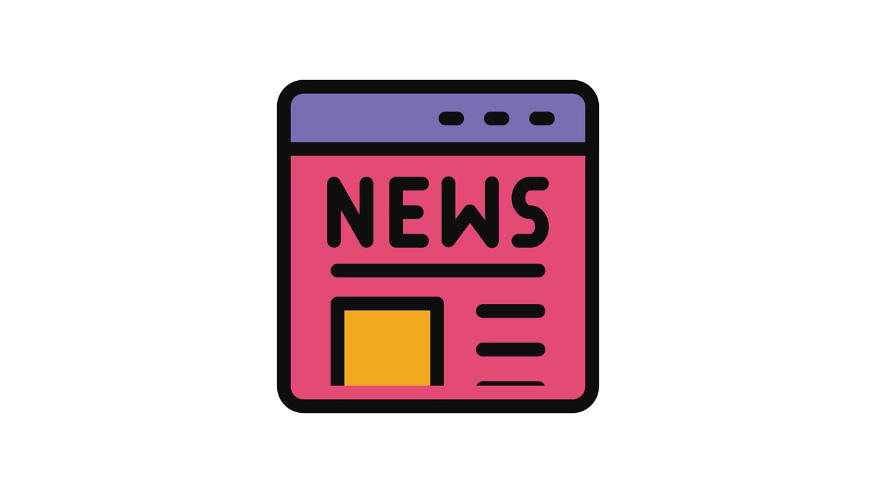 Animated News Website Icon with Dynamic Content
