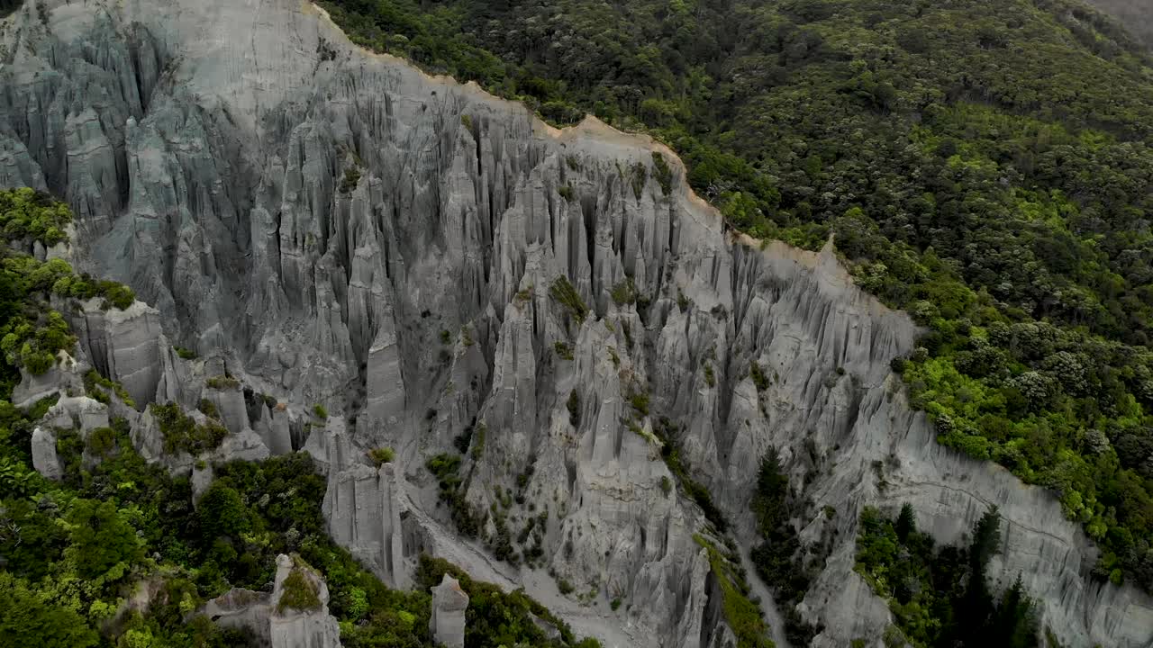 hermosa antena de arriba hacia abajo revelando el borde