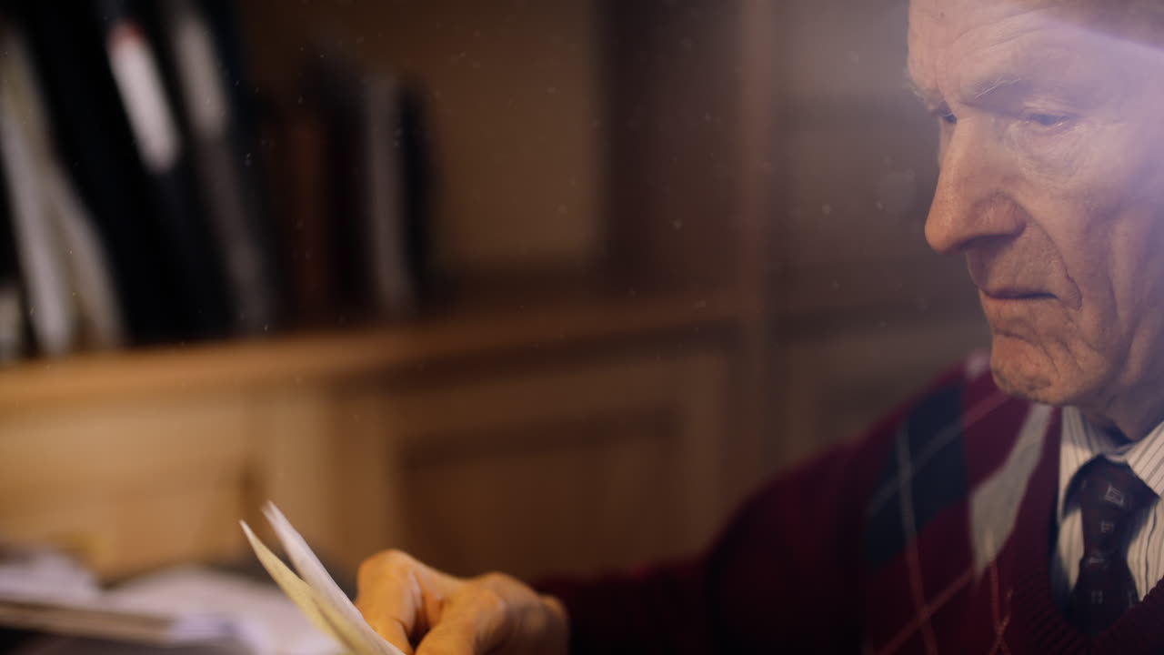 professionista senior che analizza documenti presso l'ufficio 1