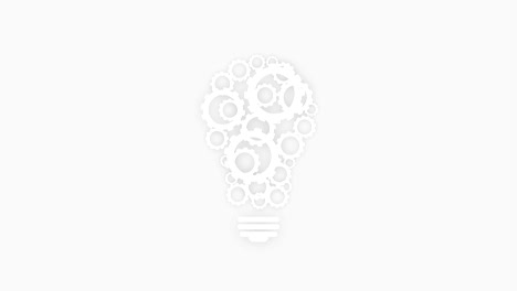 light bulb with gears innovation concept motion background