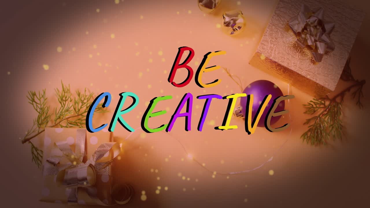 크리스마스 장식에 대한 창의적인 텍스트의 애니메이션