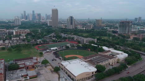 aerial of city of houston landscape