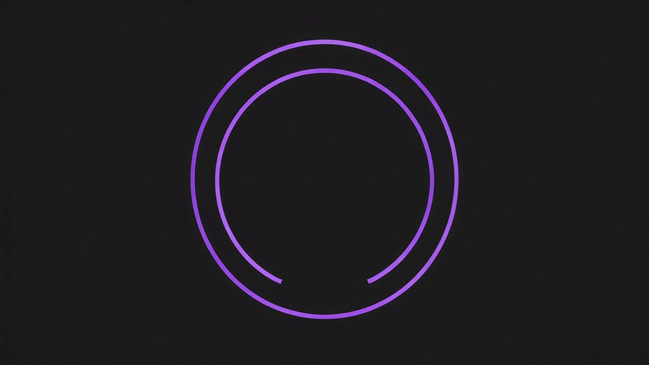 Abstract Animation of Concentric Purple Circles Expanding on Dark Background