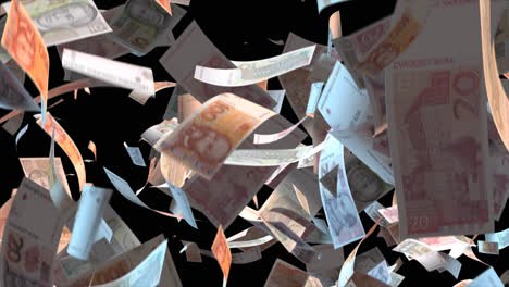 falling croatian kuna banknotes