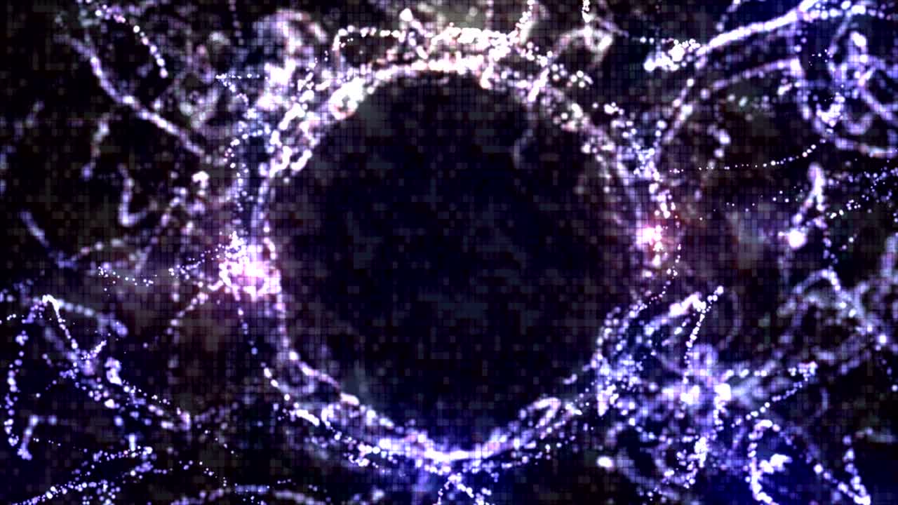 las partículas mágicas anillo fondo abstracto, animación, renderización, bucle