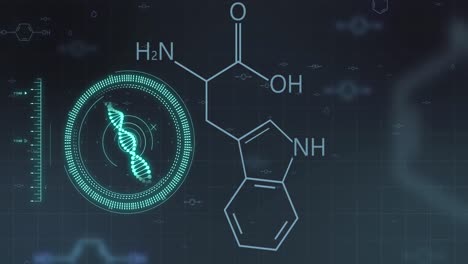 element structure over circular scanner processing dna data on black