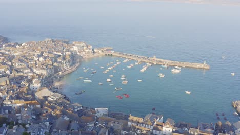 Busy-operational-harbour-port-Marazion-Cornwall-wide