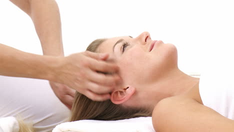 young attractive woman receiveing a massage