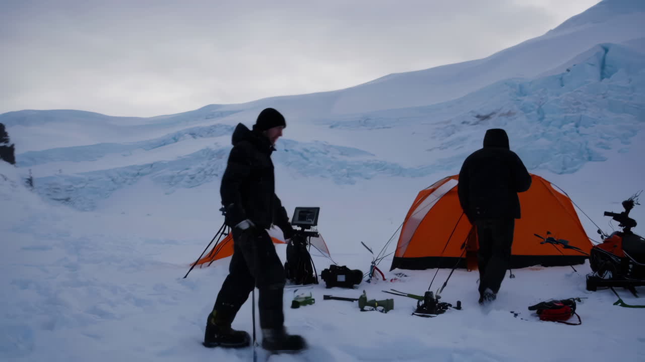 Filming Expedition on a Glacier