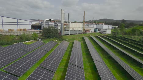 big solar system plant in industrial place