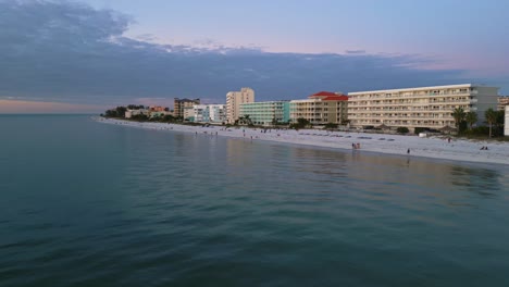 drone video of a calm sunset on a florida beach in indian shores