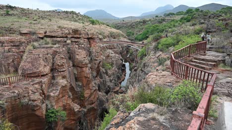 railings and bridges at bourke's luck geological wonder in south africa