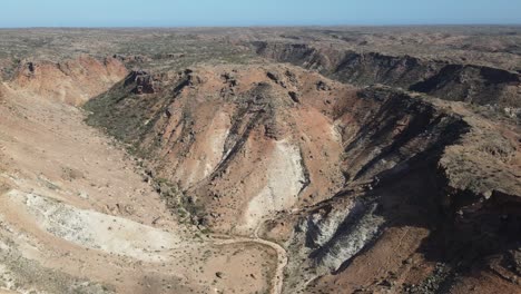 Drone-aerial-flying-over-the-ridges-of-the-Charles-knife-gorge