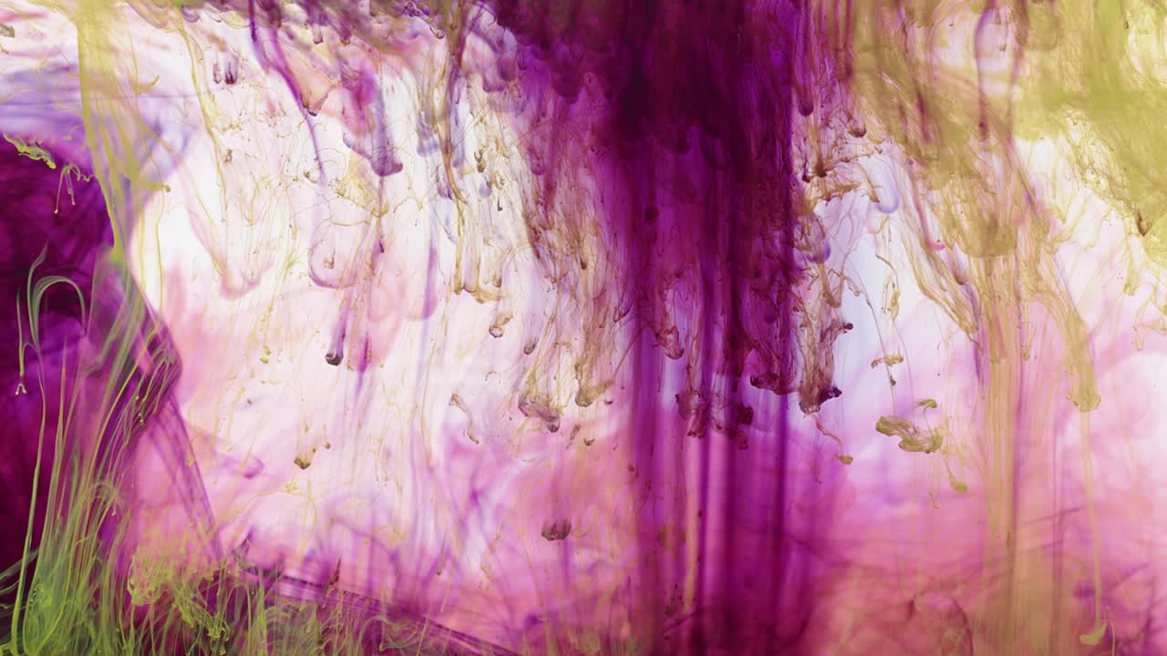 abstracto orgánico hipnótico tinta fractal pintura de colores se extiende en el agua