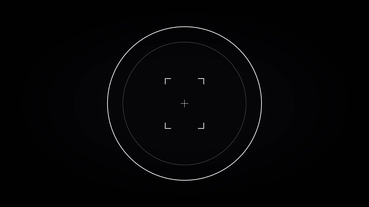 Digital HUD Target Reticle Animation on Black Background