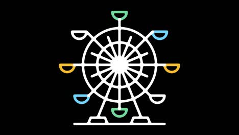 festival fun fair line icon animation with alpha