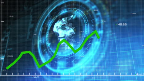 animación del procesamiento de datos financieros a través del escaneo de alcance con el símbolo de la libra en fondo negro