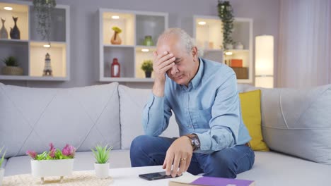 The-old-man-is-breaking-up-with-his-wife-on-the-phone-and-is-upset.