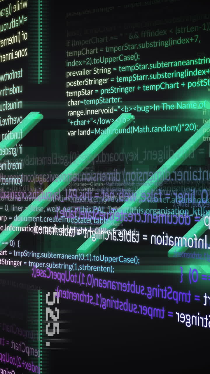 animación del procesamiento de datos sobre un fondo negro