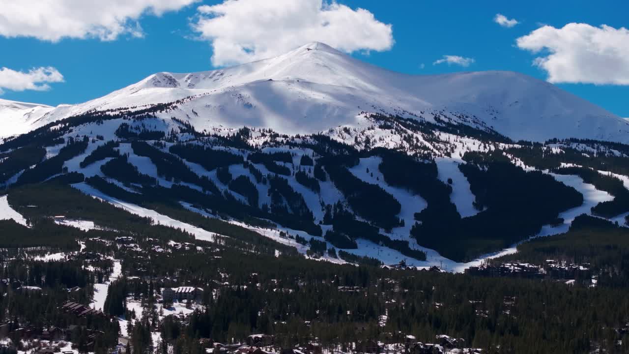 Nuvole che passano sopra il comprensorio sciistico di Breckenridge in inverno