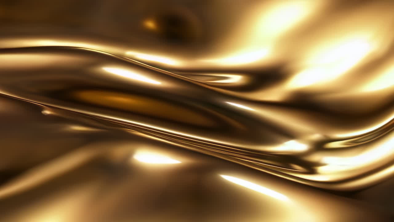 Golden Liquid Fabric Texture | Premium Stock Video Footage