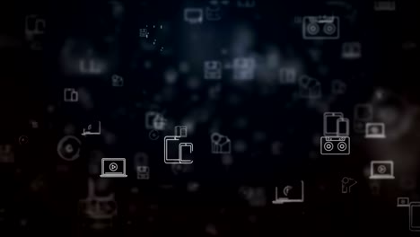 movimiento de los iconos de la tecnología de bucle de fondo