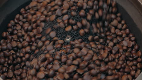 chestnuts with sugar cooked in roasting machine