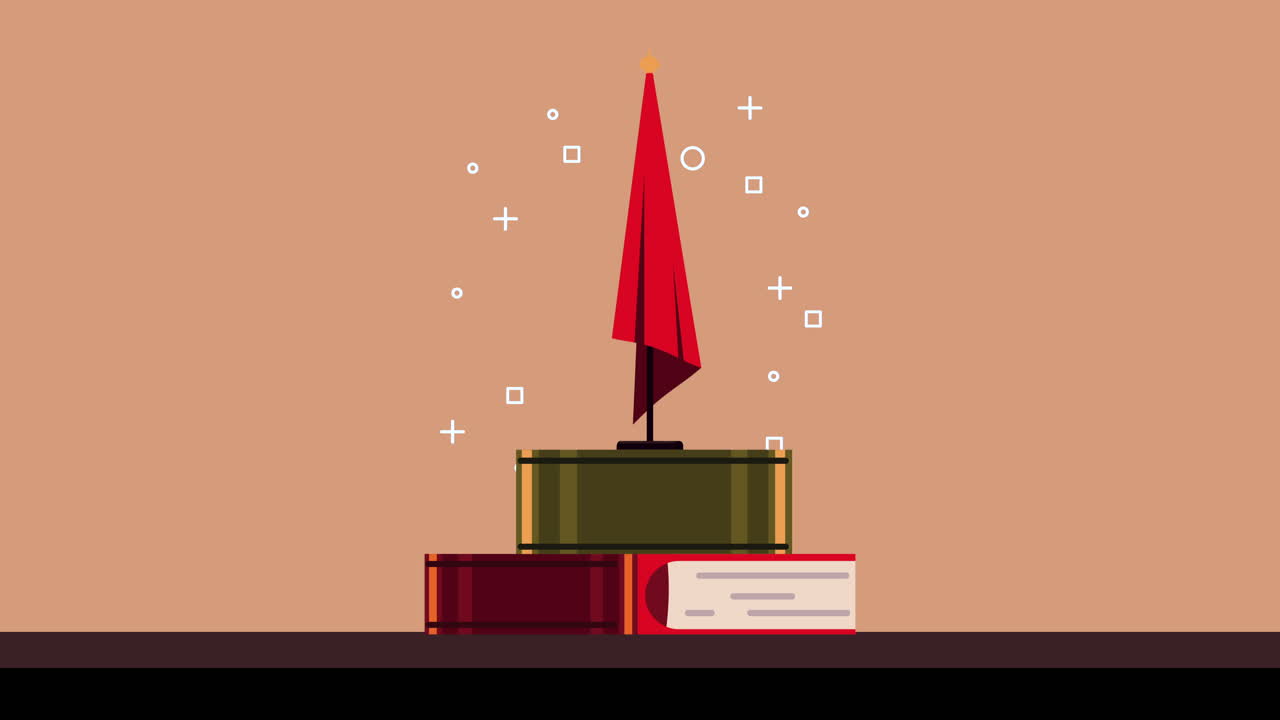 libros de justicia y animación de banderas