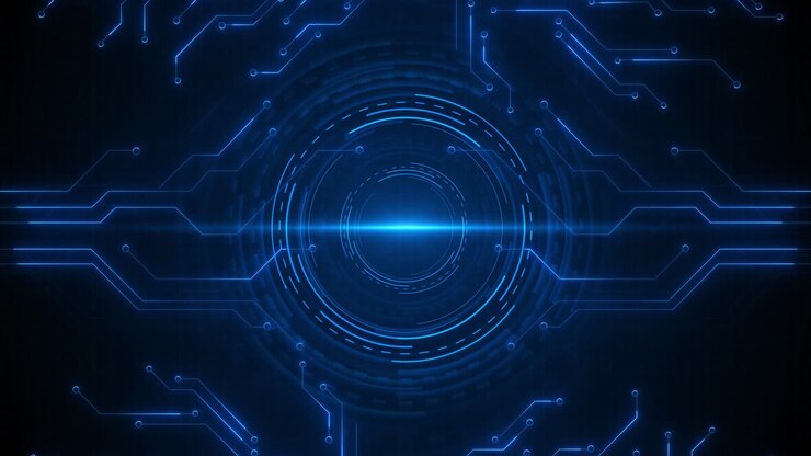 Movimento futuristico nel cyberspazio digitale matrice astratta ambiente cyber tecnologia dell'economia dei big data