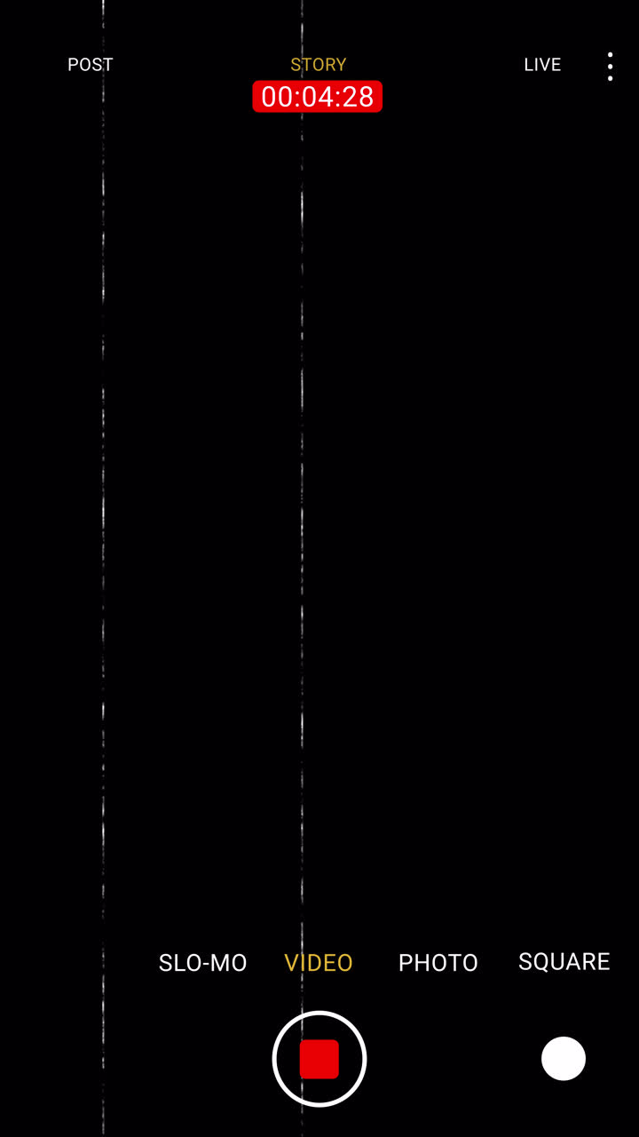 Mobile Phone Camera App Interface with Recording Timer