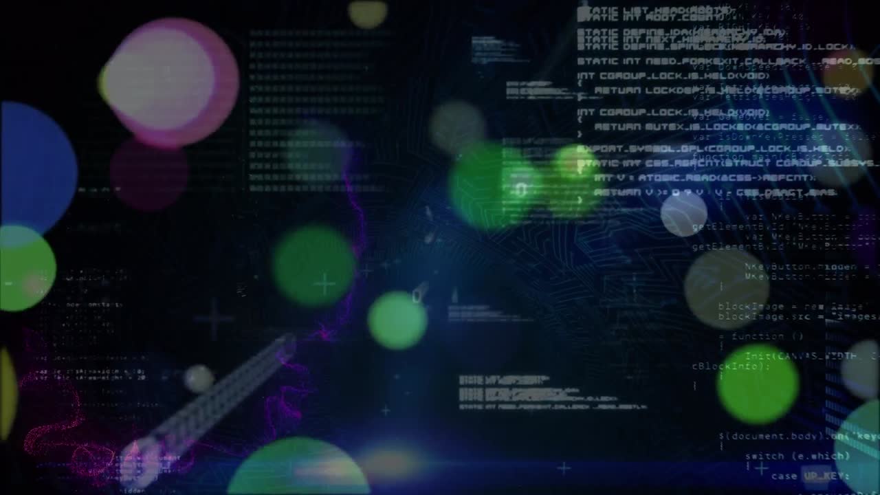 프로그래밍 언어, 바이너리 코드와 연결 선을 연결하는 점 위에 떠있는 다채로운 원