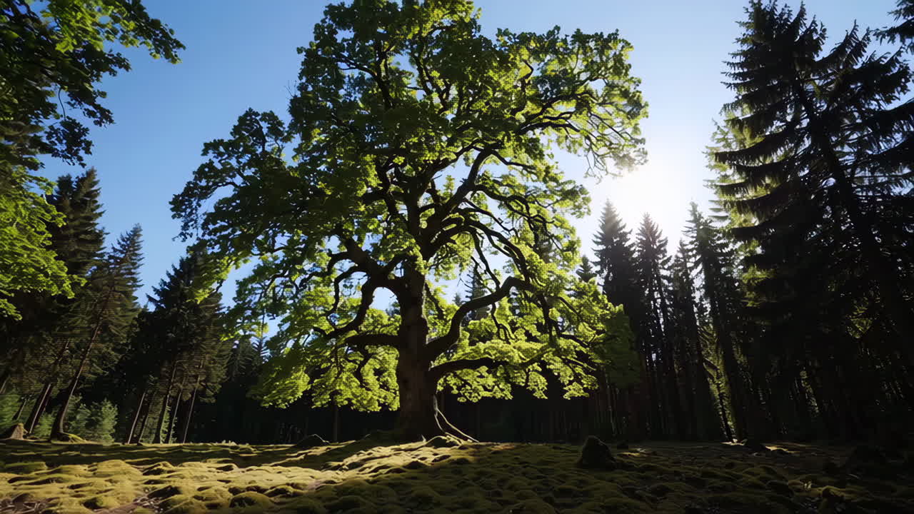 Majestic Old Oak Tree in a Forest