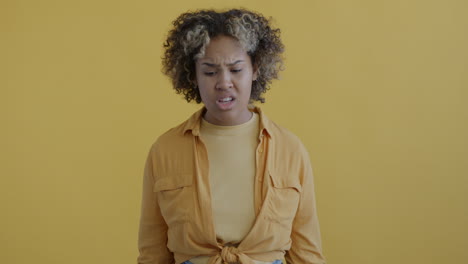 displeased woman portrait
