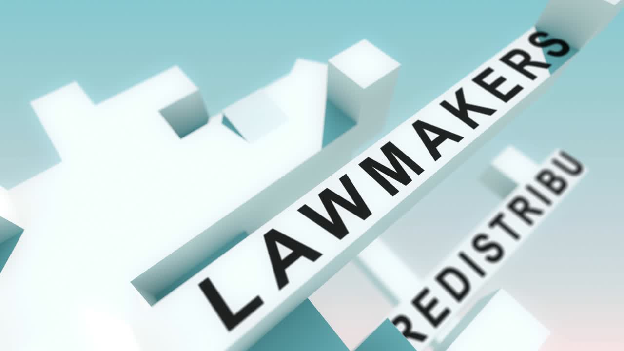 큐브로 애니메이션 된 규정 단어