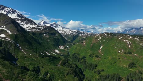 stunning snow-capped mountains of kenai fjords national park in south-central alaska