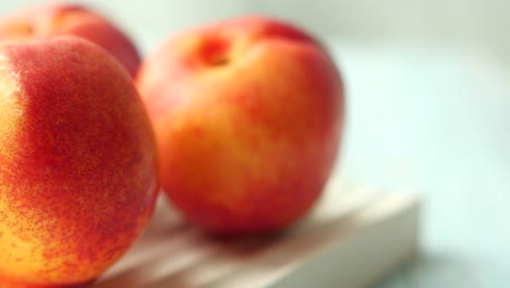 close-up of fresh peaches