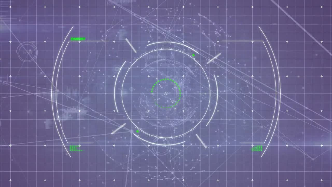 파란색 배경 위에 지구를 가진 연결 네트워크의 애니메이션