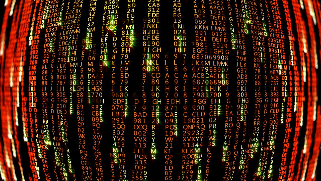 The abstract matrix code is moved in the virtual space. Loopable