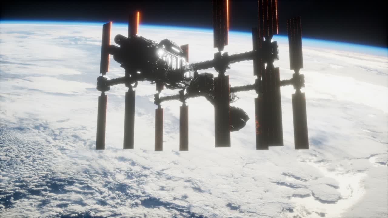 Stazione spaziale internazionale nello spazio esterno sopra il pianeta Terra