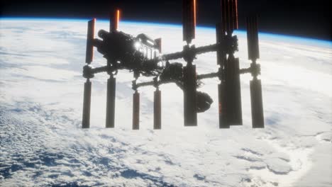 estación espacial internacional en el espacio exterior sobre el planeta tierra