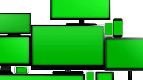 muchos tipos diferentes de pantallas con pantalla verde